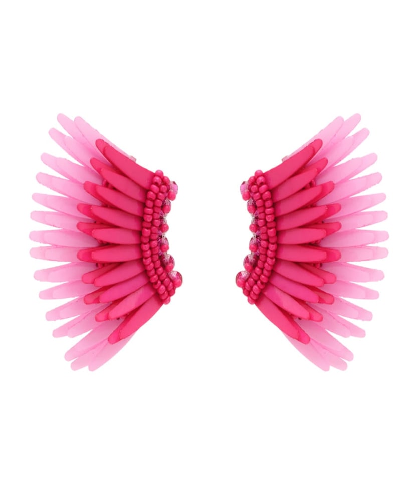 Front of a size one-size-fits-all Mini Madeline Earrings- Garnet in GARNET / PINK by Mignonne Gavigan. | dia_product_style_image_id:320177